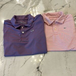 Boys' Bradley Stripe Sankaty Polo Bundle (TWO SHIRTS BOYS SIZE Small 8-10)